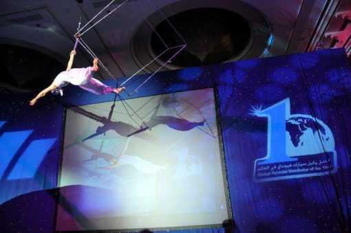 aerial silk and cube show