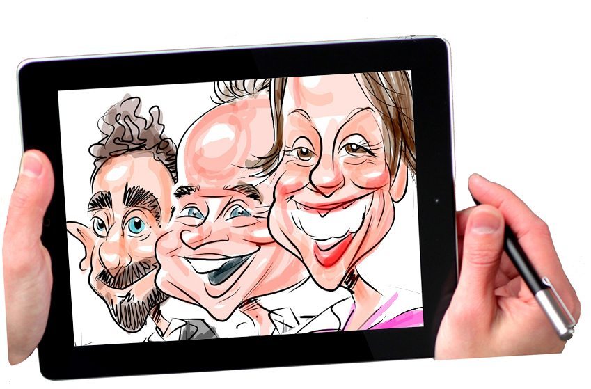 Digital Caricaturists and iPad Magicians