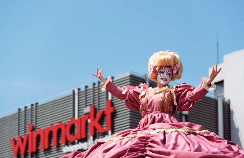 Giant Dress Performer Shopping Mall Entertainment Hire Festival