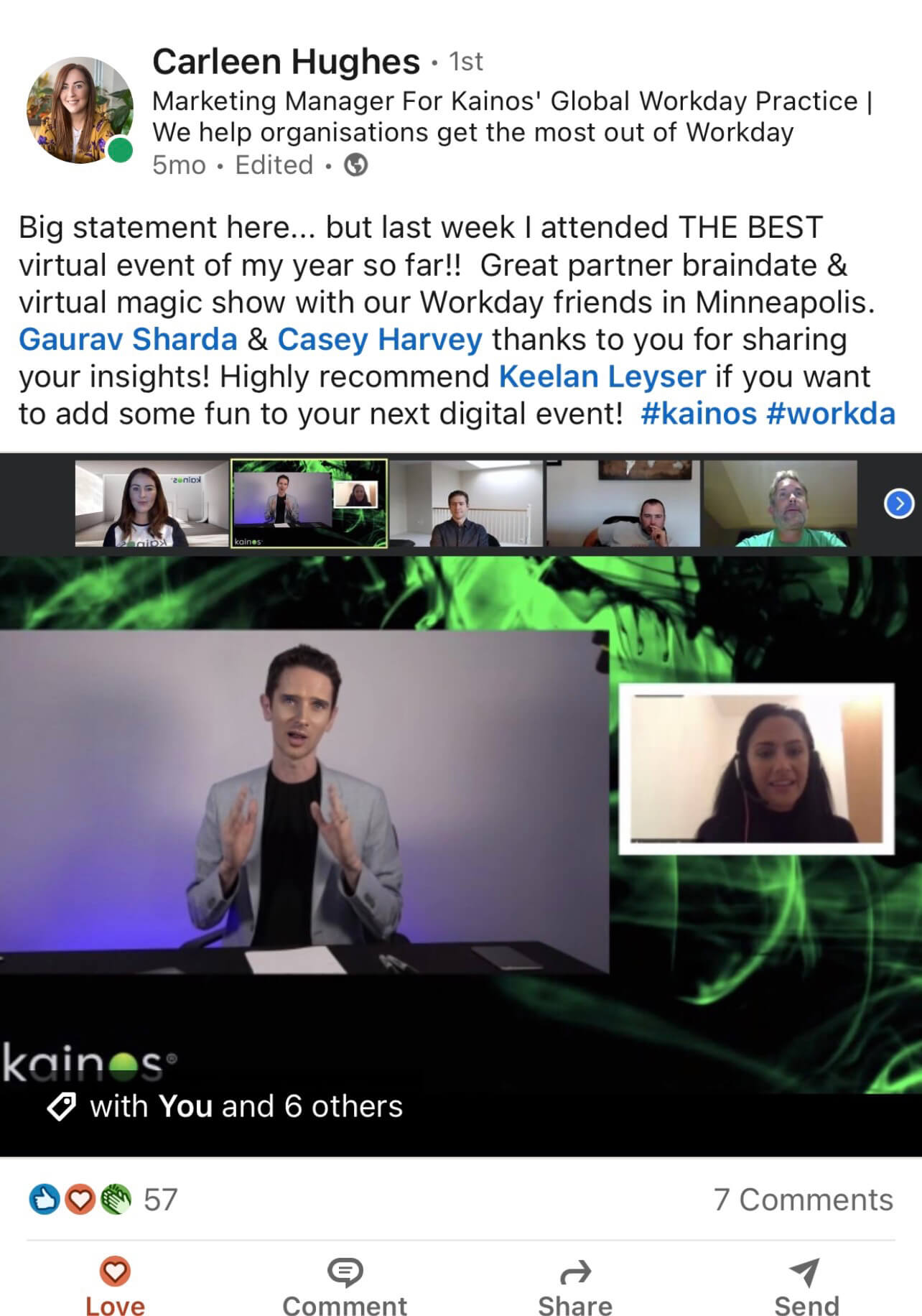 Zoom Magician Social Testimonial