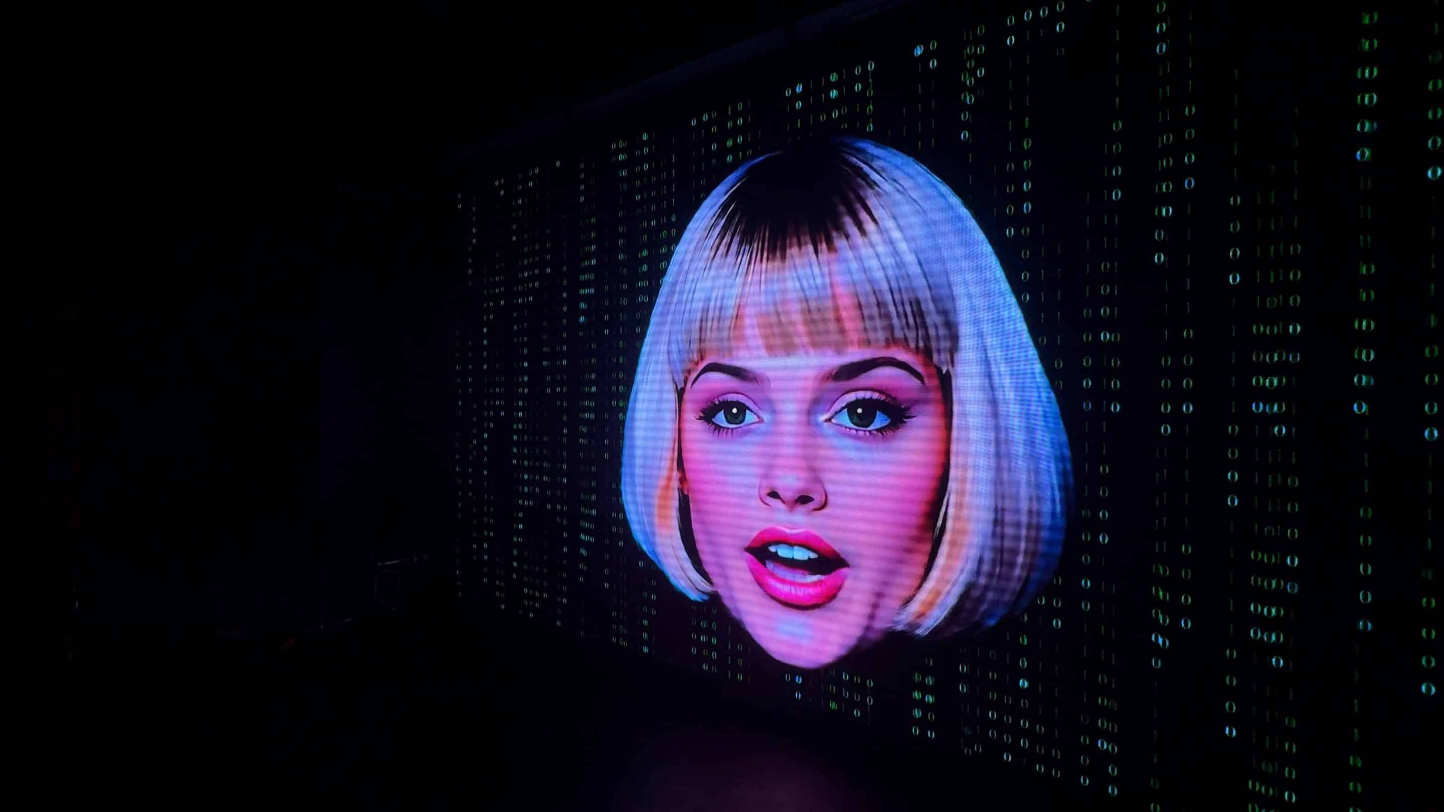 L.I.L.A., the A.I. character from Keelan Leyser's HACKED technology magic show in Las Vegas